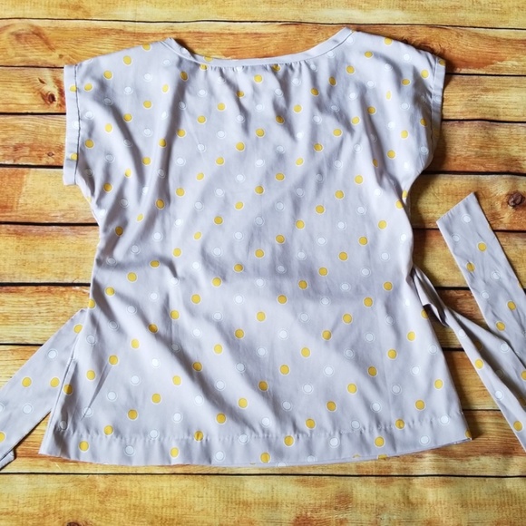 🔴SALE Banana Republic Gray & Yellow Blouse, M - Picture 7 of 8